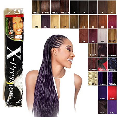 X-Pression Premium Original Ultra Braids 82" - 99J (dark red-violet)