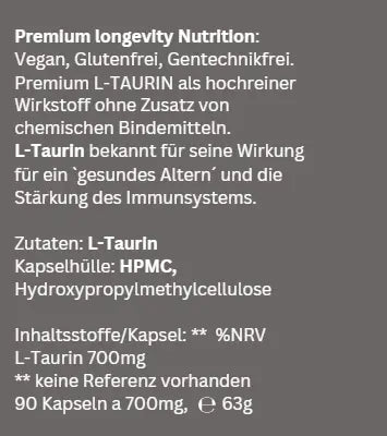 Taurine Longevity Supplement – TAURIN bioactive Capsules by Dr. Noel